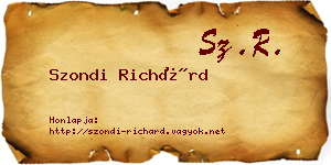 Szondi Richárd névjegykártya