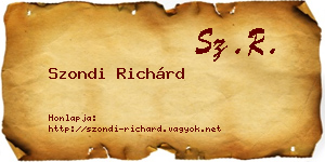 Szondi Richárd névjegykártya