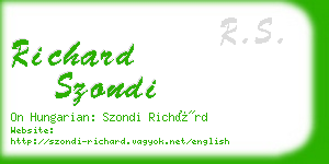 richard szondi business card